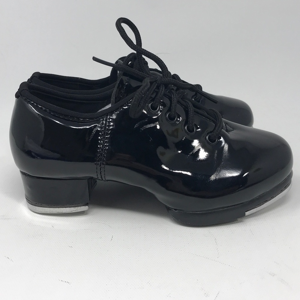 WUIWUIYU Lace Up Tap Dancing Shoes, Unisex Kid's Size 12(B)28  - Black - Picture 6 of 10